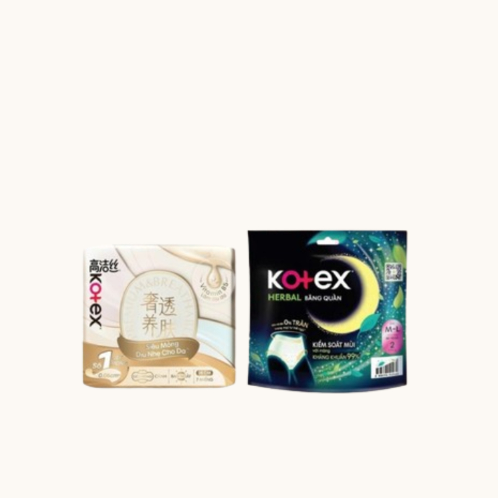 [Quà tặng không bán] Combo 2 gói KOTEX Cicada 7M và KOTEX Herbal băng quần size M/L_86512+40462