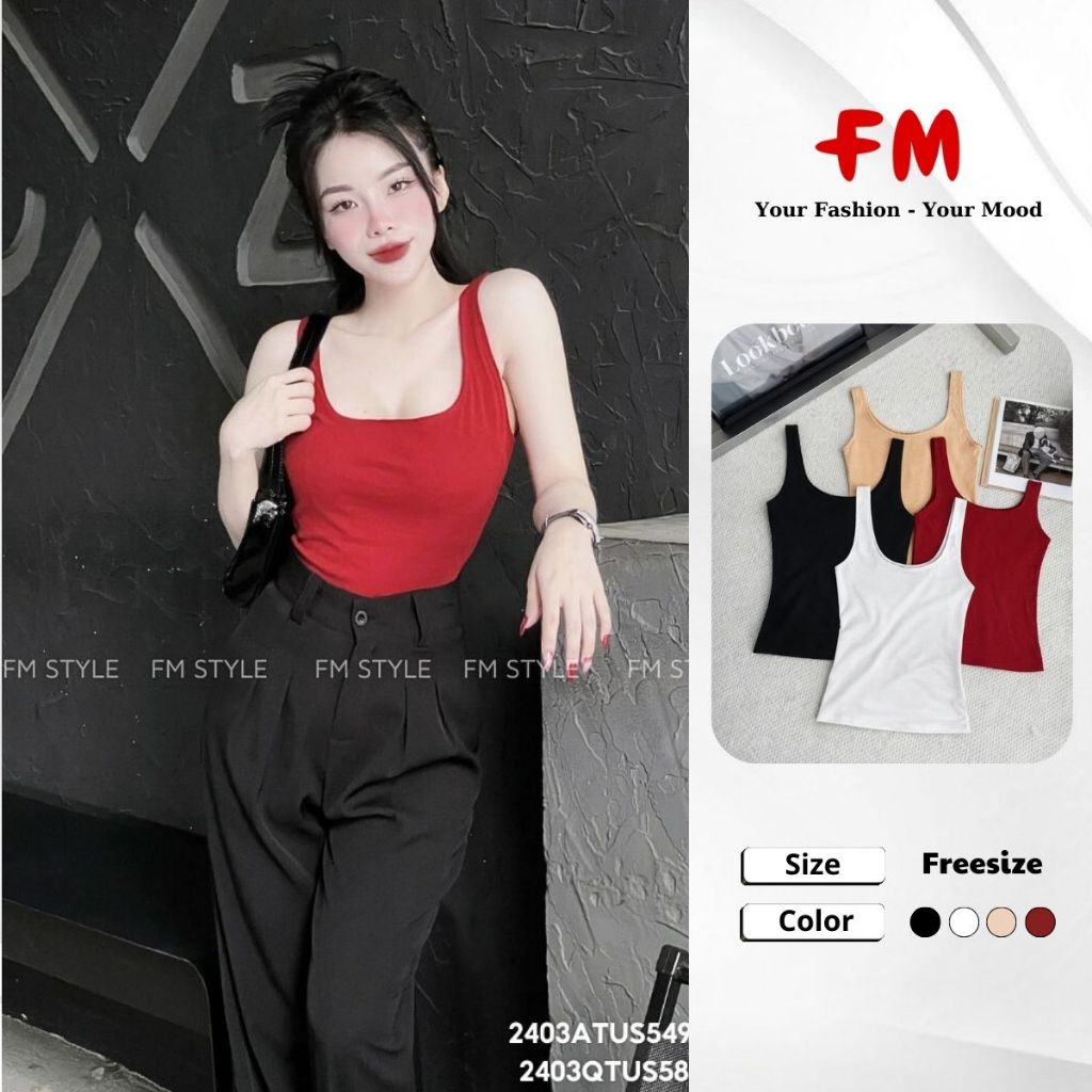 Áo Thun 2 Dây Slimfit Nữ FMSTYLE Bảng To Co Giãn Mát Mẻ Phối Được Với Nhiều Set Đồ Freesize 26030220