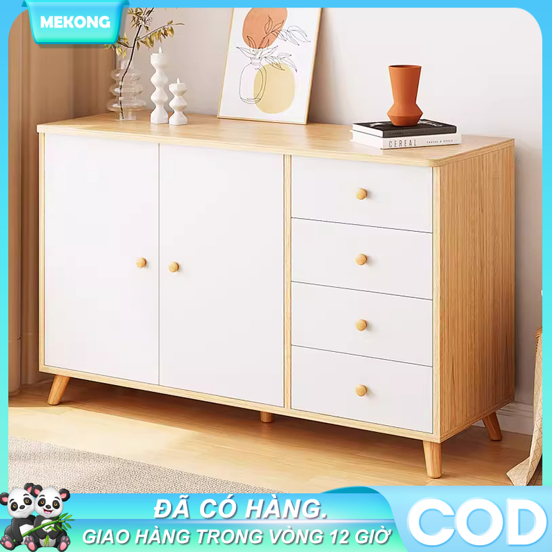 MK Tủ Gỗ Đựng Đồ Đa Năng 4 Ngăn Kéo Kèm 2 Cánh Cửa Tủ Quần Áo Mini Gỗ MDF Hiện Đại | BigBuy360 - bigbuy360.vn