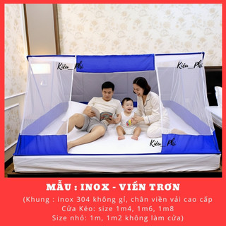 Màn mùng xếp inox tự bung thông minh gấp gọn nhanh, ngủ chống muỗi cho người lớn