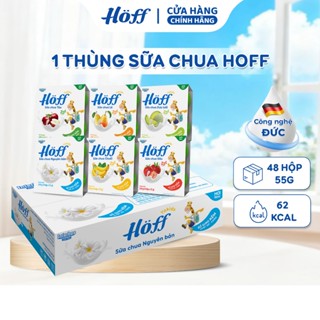 (Mới) Sữa chua HOFF cho bé  mix 6 vị trái cây 1 thùng (48 hộp x 55g)