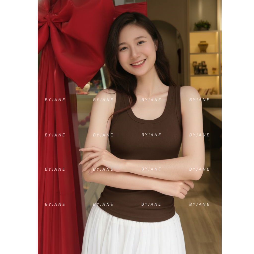 Áo ba lỗ nữ cotton mát BYJANE ( Từ 39kg-62Kg) áo 2 dây bản to, áo tanktop phù hợp đi tập-012 | BigBuy360 - bigbuy360.vn