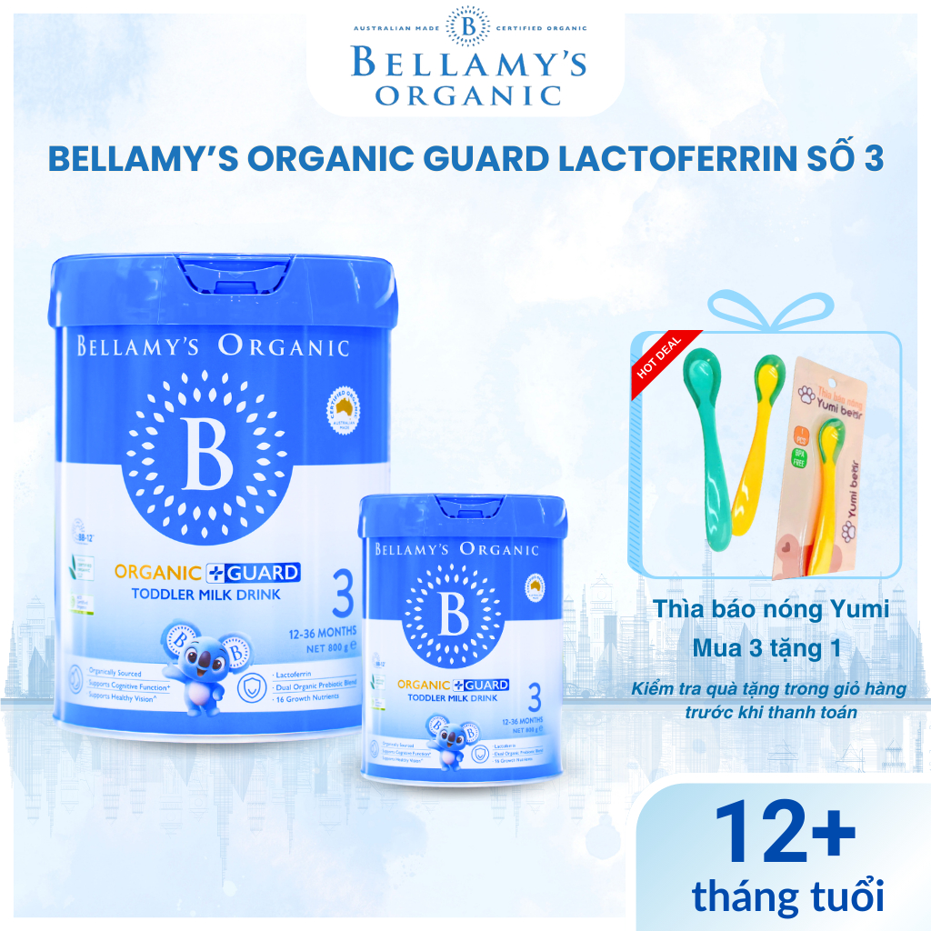 Sữa Bellamy’s organic Guard Lactoferrin số 3 Từ Úc - Phát Triển Toàn Diện, Tăng Đề Kháng - Bellamy's