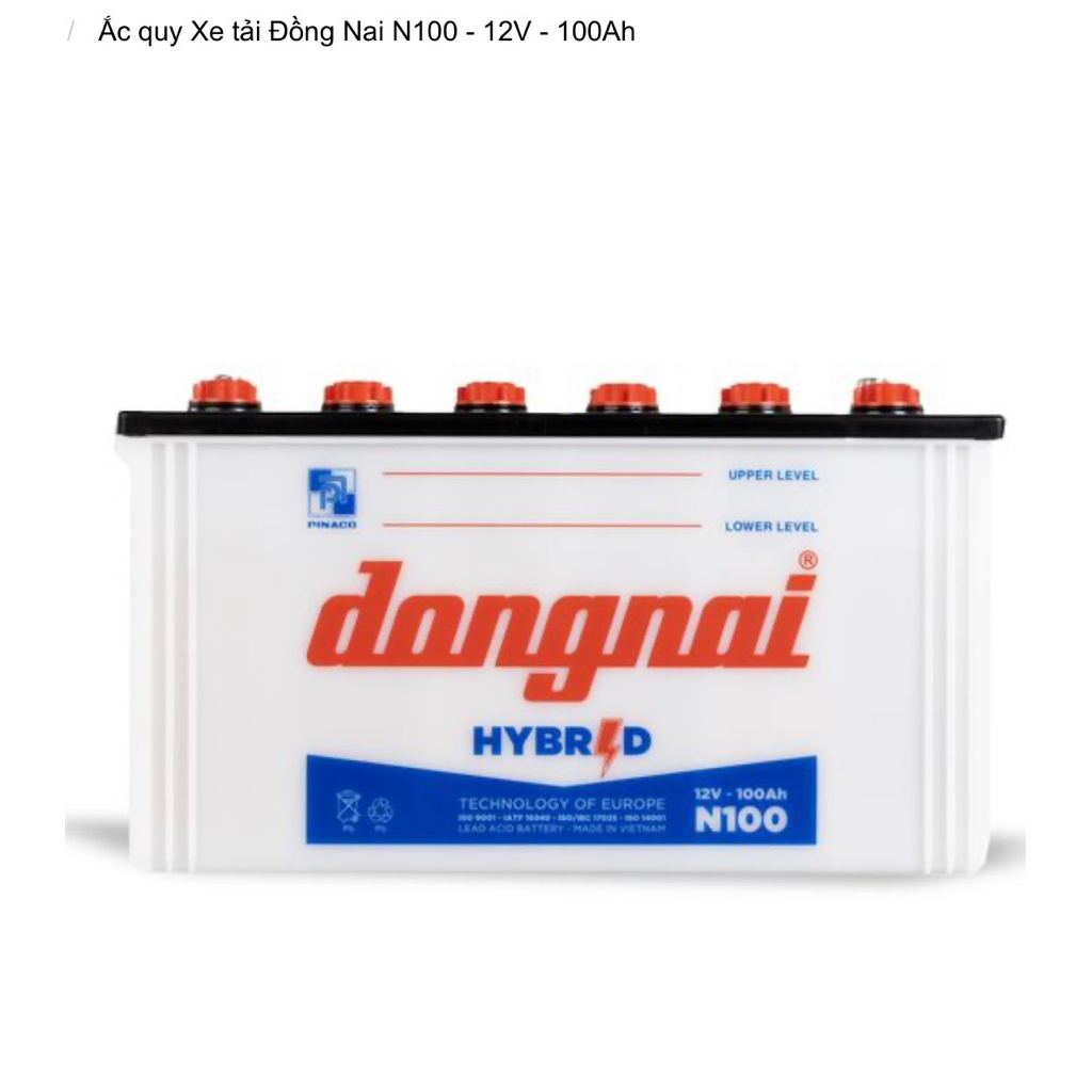 Bình ắc quy nước 12v đồng nai N100 | 12V - 100ah ( tặng acid châm bình )