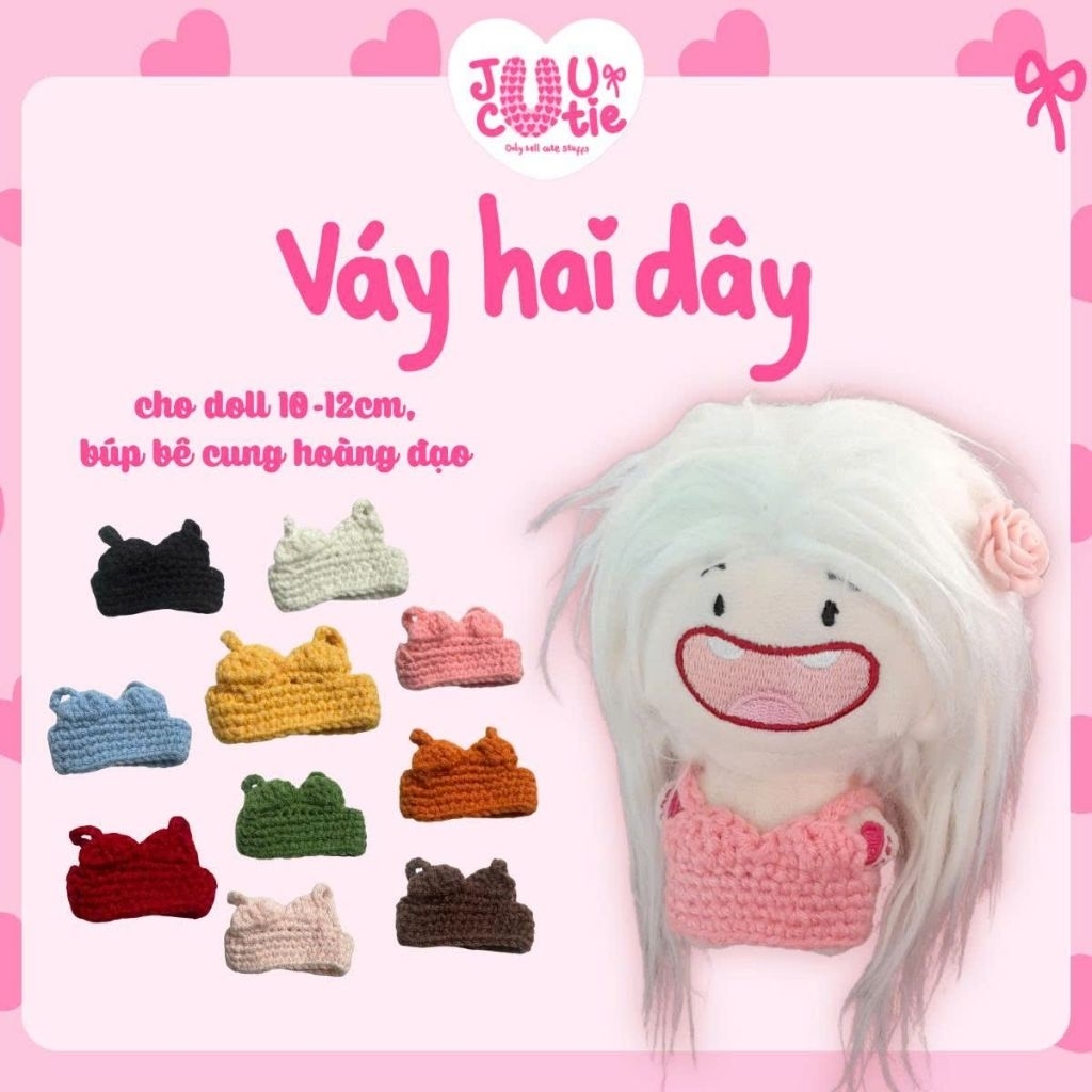 [Nhiều Màu] VÁY LEN HAI DÂY cho doll 10cm/búp bê cung hoàng đạo