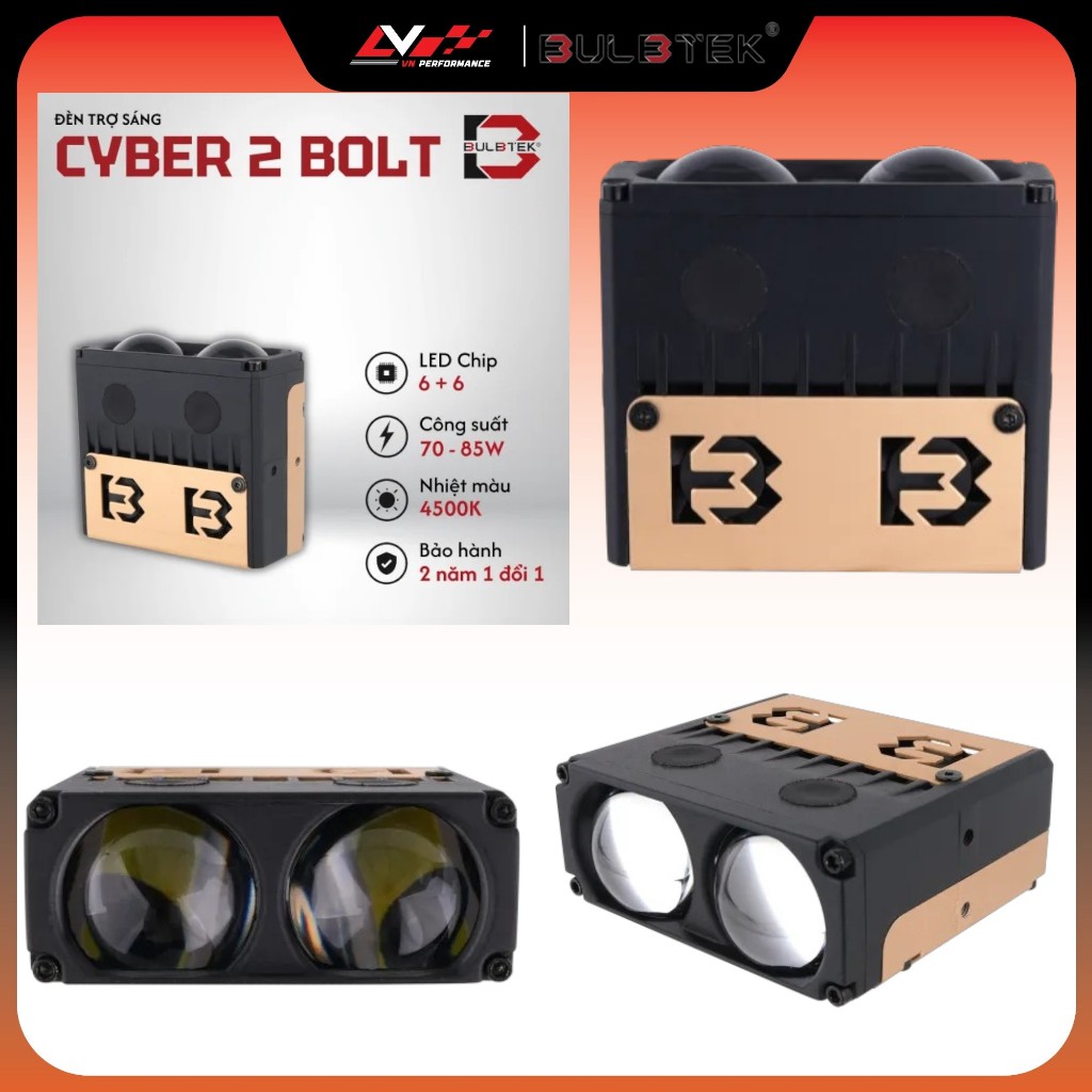 Đèn Trợ Sáng LED BULBTEK CYBER BOLT NEW 2026 MẮT THẦN 2 màu (BH 3 Năm 1 đổi 1)