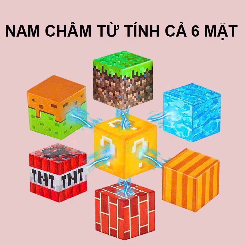 Đồ Chơi Nam Châm Minecraft 20 Khối Từ Tính 2x2cm – Lắp Ghép Minecraft Mini Magnetic Blocks Sáng Tạo