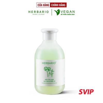 [SVIP] - Sữa rửa mặt Rau má & Diếp cá 200ml Herbario thuần chay