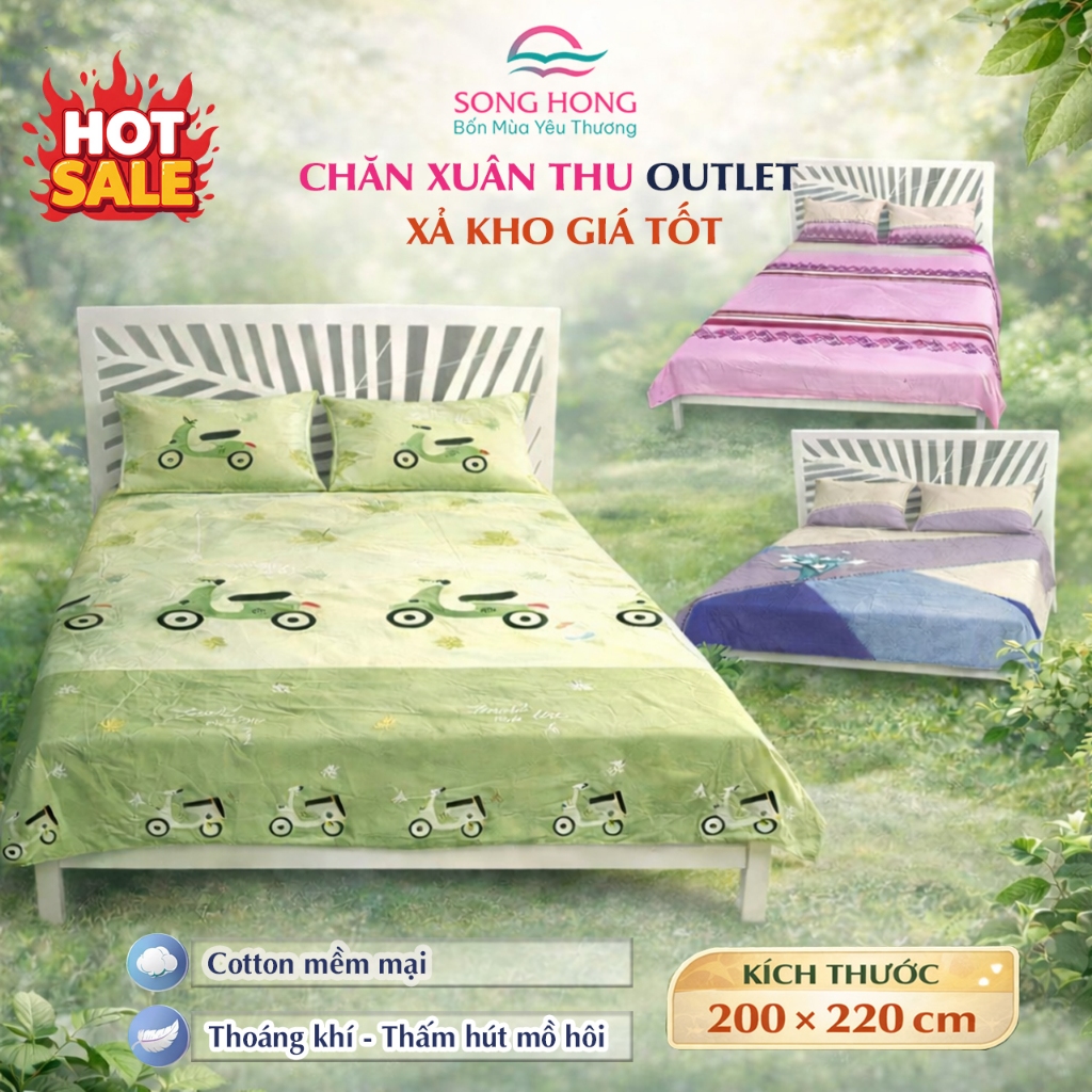 Xả kho Chăn Xuân Thu oulet Sông Hồng - Chất liệu cotton - Hàng chính hãng