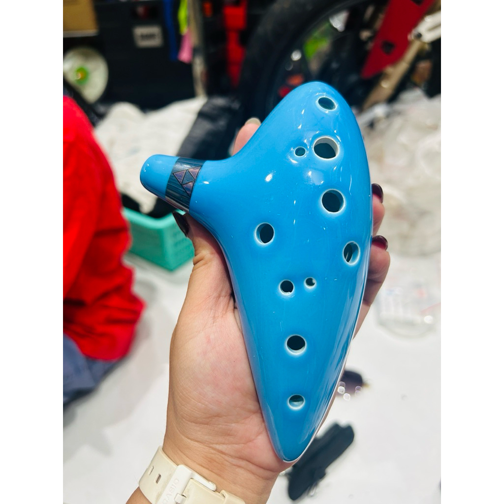 Sáo Ocarina 12 lỗ Bằng Gốm Màu Xanh loại xịn nặng tay