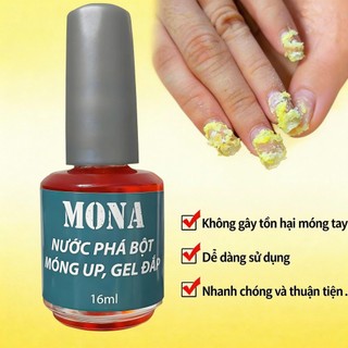 Phá Bột, Phá Móng Úp, Phá Đắp Gel Mona - dung tích 16ml Phá 3in1