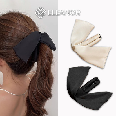 Kẹp tóc nữ Eleanor Accessories lụa trơn phụ kiện tóc kẹp tóc nơ tiểu thư 11635