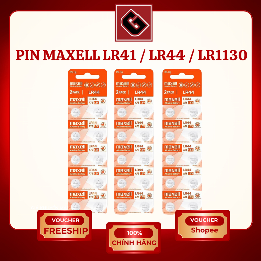 Pin Maxell LR41 / LR44 / LR1130 (AG3 / AG13 / AG10) - Pin Maxell LR41 Chính Hãng Uy Tín
