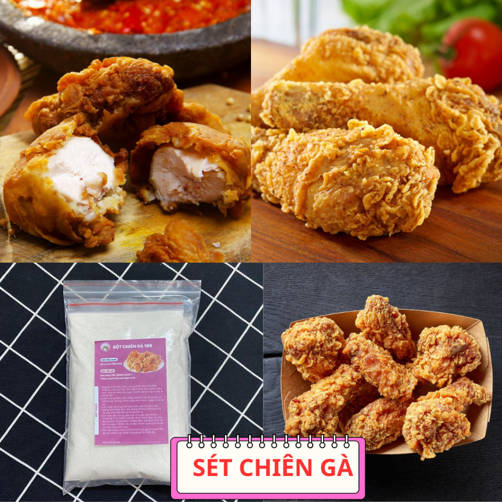 Bột Chiên Gà KFC Giòn Rụm – Set 350g Chiên 1–1,2kg Gà Chuẩn Vị Quán