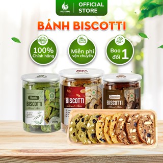 Bánh Biscotti Vị Truyền Thống, Matcha, Choco Healthy Nguyên Cám Siêu Hạt Dinh Dưỡng Việt Thái