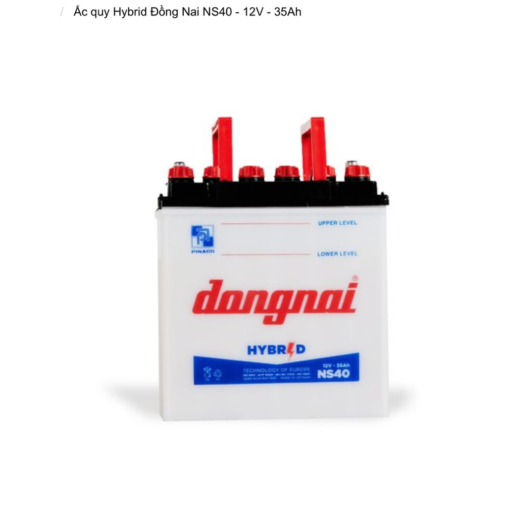 Bình ắc quy nước 12v Hybrid Đồng Nai NS40 | 12V - 35Ah ( tặng kèm acid châm bình )