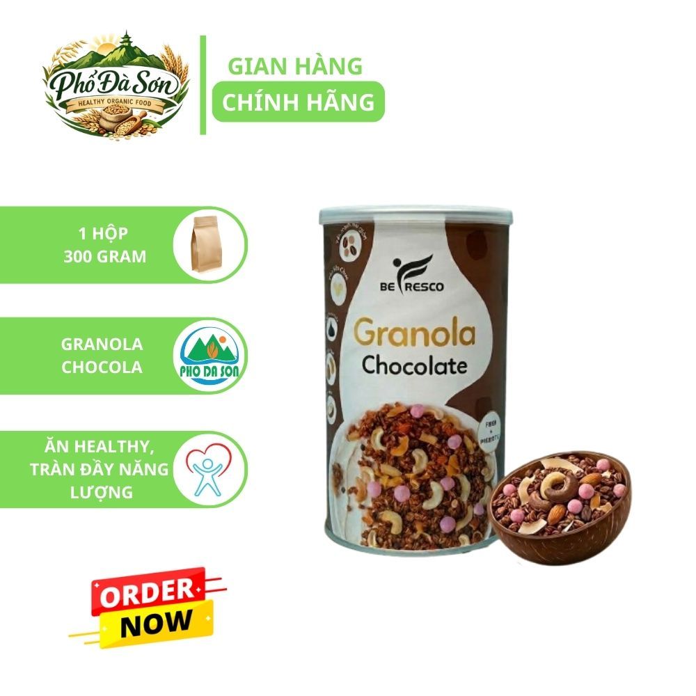 Granola Chocolate BEFRESCO 300g – Ngũ Cốc Yến Mạch Mix Hạt Healthy Ăn Sáng