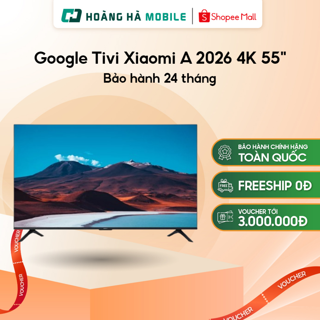 Google Tivi Xiaomi A 2026 4K 55 inch L55MB-ASEA - Bảo hành Chính hãng 24 tháng