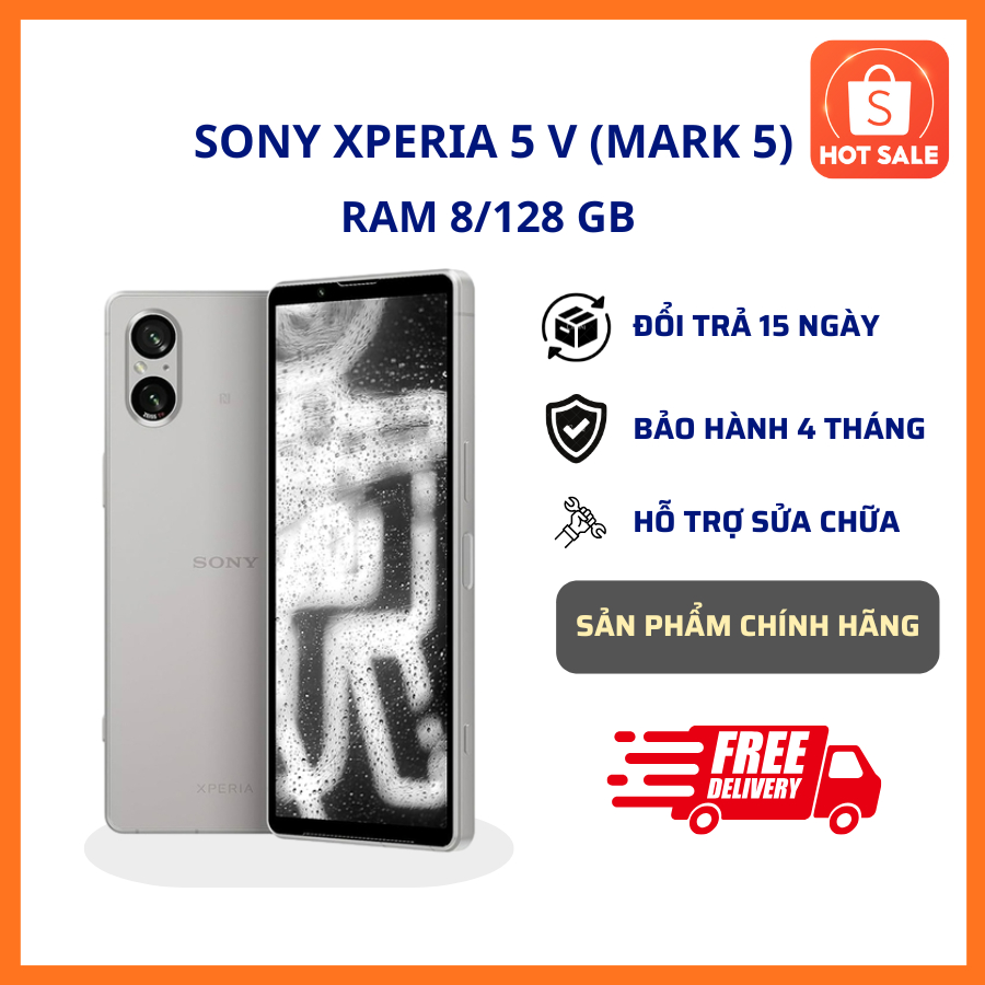Điện Thoại Sony Xperia 5 Mark 5 (Xperia 5 V) - RAM 8/128 GB, 2 SIM, Snapdragon 8 Gen 2, Pin 5000 mAh