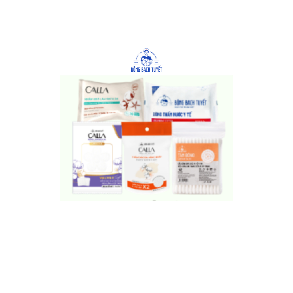 [QUÀ TẶNG KHÔNG BÁN] - Combo 5 quà: Bông y tế + tăm bông + khăn khô + bông velvet + bông tẩy trang 30M