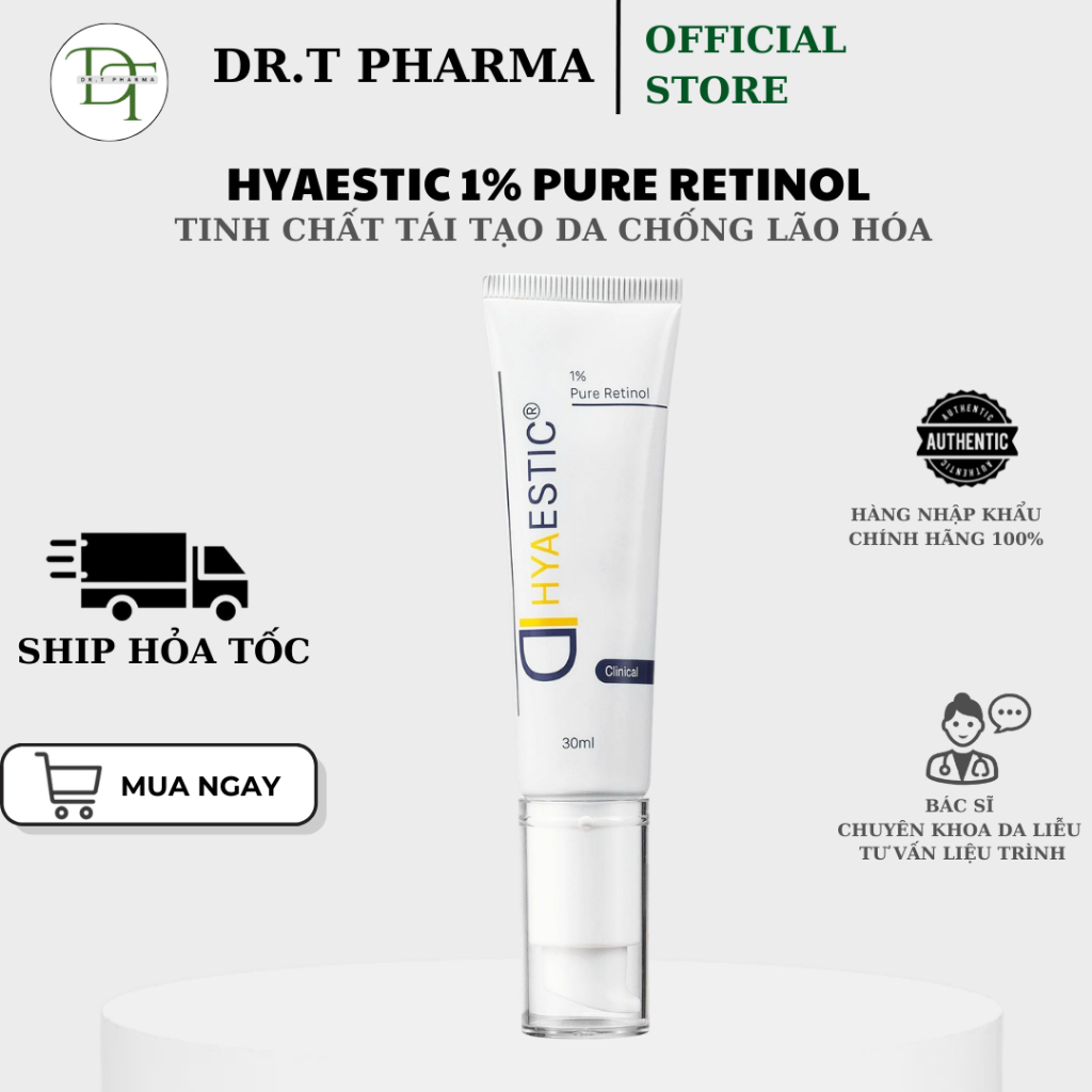 [HÀNG CÔNG TY] Tinh chất tái tạo da chống lão hóa 1% Retinol nguyên chất Hyaestic 1% Pure Retinol