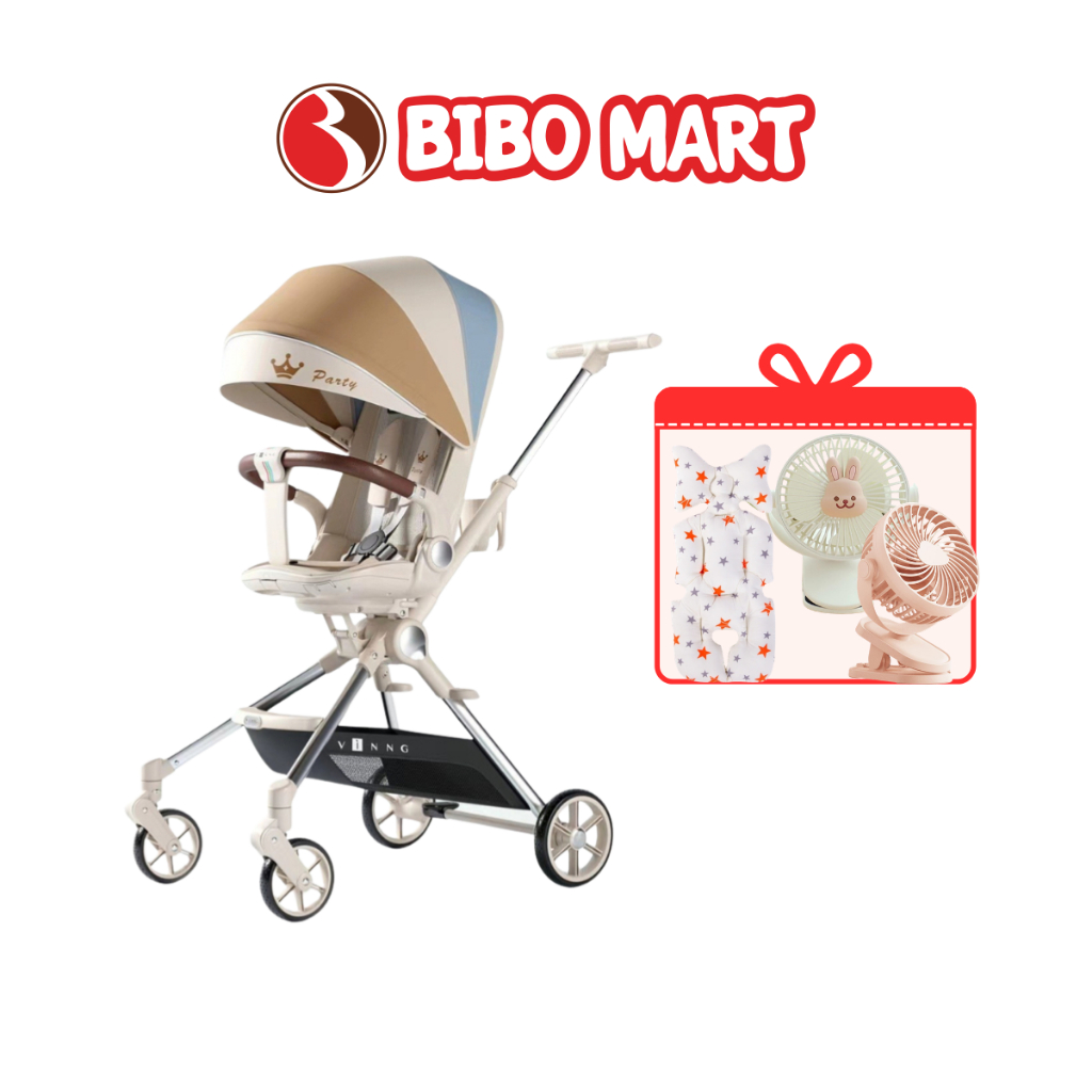 Xe đẩy đa năng gấp gọn Vinng Q7 cho bé 0- 6 tuổi  2 chiều 3 tư thế chịu trọng tải 60kg - Bibo Mart
