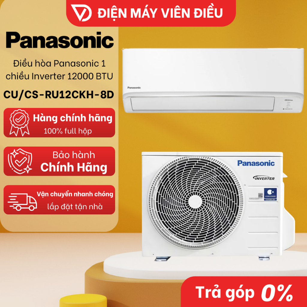 [FREESHIP NGHỆ AN] CU/CS-RU12CKH-8D - CU/CS-RU12AKH-8 Máy lạnh/Điều hòa Panasonic Inverter 12000 BTU