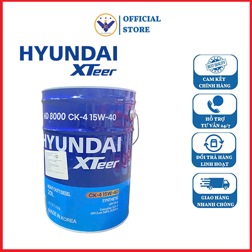 Dầu Động Cơ HYUNDAI XTEER  HD8000 CK4 15W40 20L