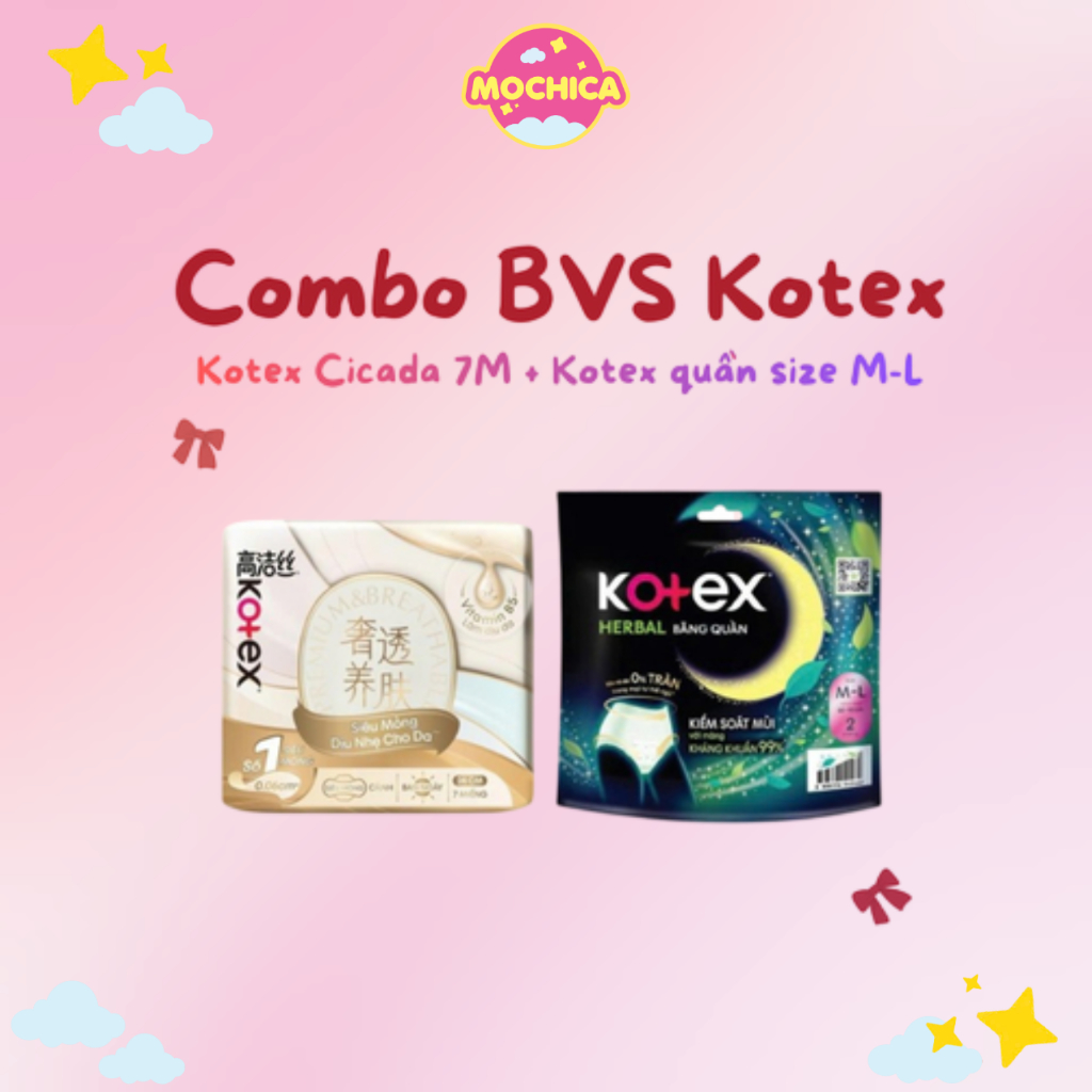 (Quà tặng không bán) Combo 2 gói KOTEX Cicada 7M và KOTEX Herbal băng quần size M/L_86512+40462