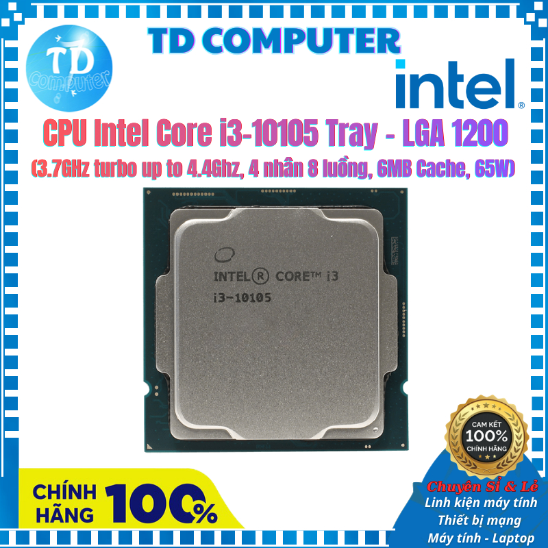CPU Intel Core i3-10105 Tray New – LGA1200 (Không kèm Fan)