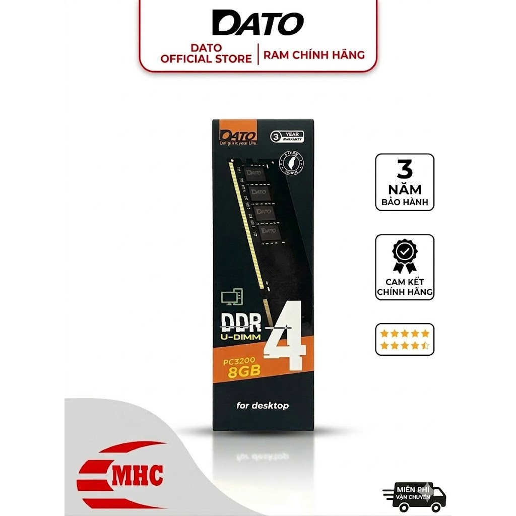 RAM DATO 4/8/16GB DDR4 Bus 1600MHz-2666MHz- 3200MHz - Hàng Chính Hãng - Bảo Hành 3 Năm