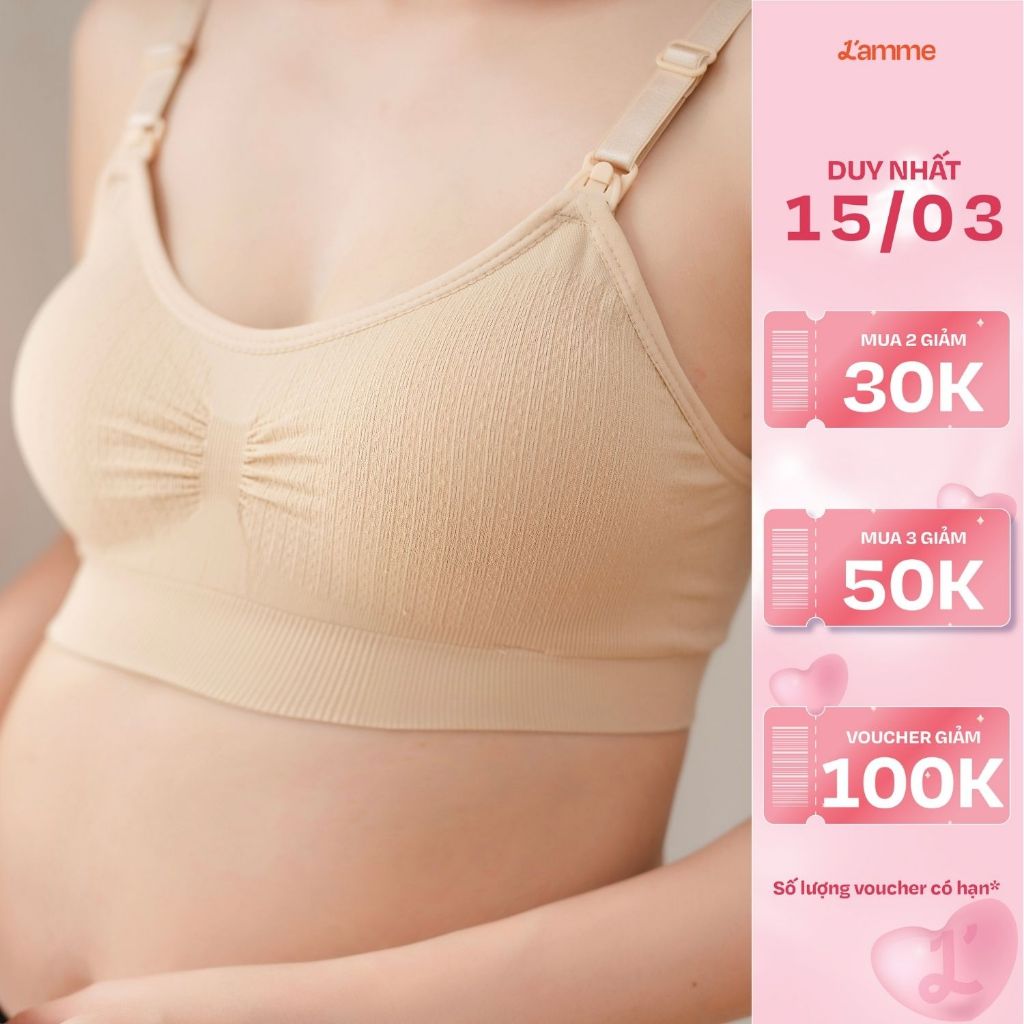 Áo lót bầu mặc như không mặc, áo ngực bầu không gọng chống chảy xệ có nút tháo cho bé tuti A2 by LAMME