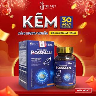 Kẽm BOSS MAN bổ sung khoáng kẽm cho cơ thể, hỗ trợ tăng cường sức khỏe đề kháng lọ 30 viên
