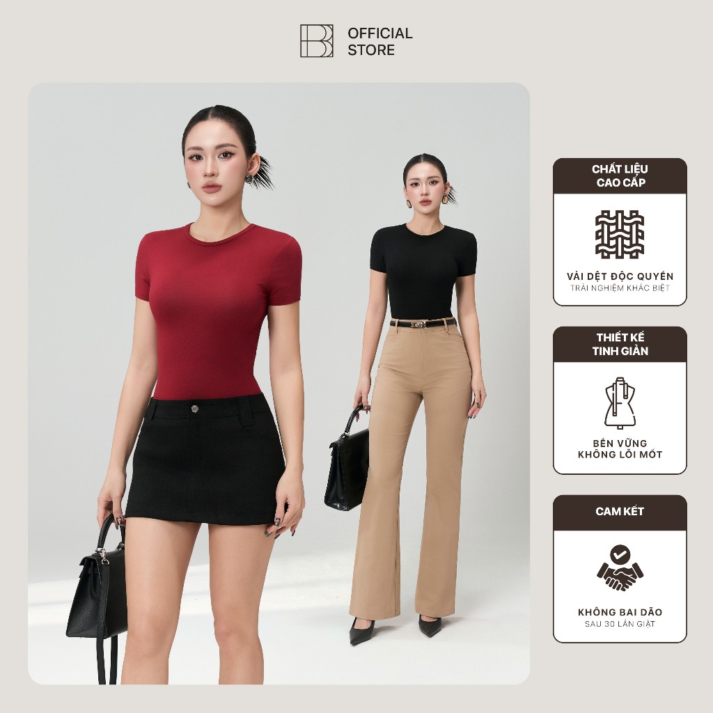 [NEW] Áo Ngắn Tay Cổ Tròn Sát Nữ Thun Rayon 1 Lớp BUSY Mềm Mịn Ôm Sát Thời Trang Cá Tính NT57T