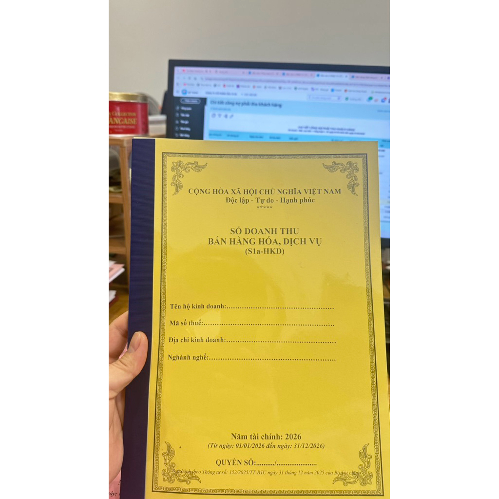 ổ Báo Cáo Doanh Thu S1A Hộ Kinh Doanh | In Riêng Theo HKD (in riêng theo yêu cầu Tên, MST, Địa Chỉ, 