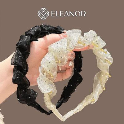 Băng đô cài tóc nữ Eleanor Accessories vải xoắn có răng cưa phụ kiện tóc bờm tóc 11675