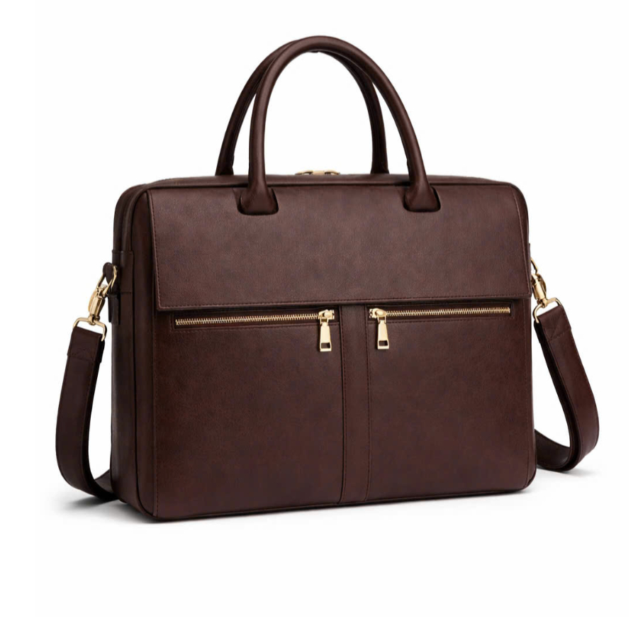 Cặp da bò thật dòng cao cấp Zenka đựng được laptop 15.6 inch rất sang trọng thanh lịch ZKC23