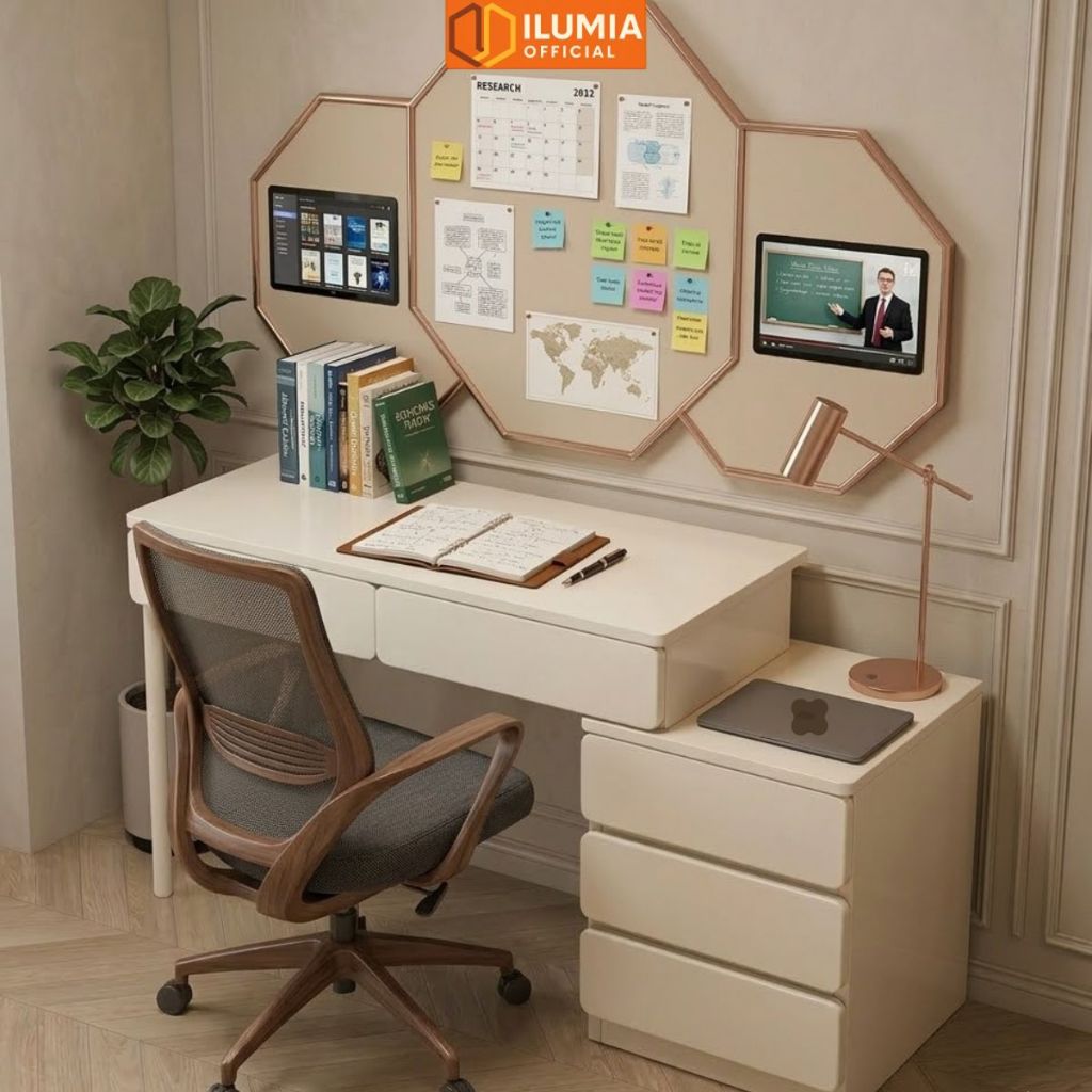 Bàn làm việc kèm tủ ngăn kéo thay đổi kích thước thông minh - GM142