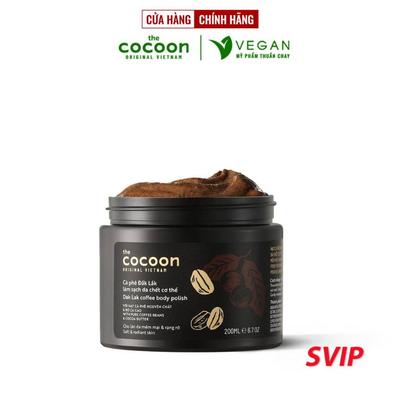 [SVIP] - Cà phê Đắk lắk làm sạch da chết COCOON 200ml HŨ (Dak lak coffee body polish)