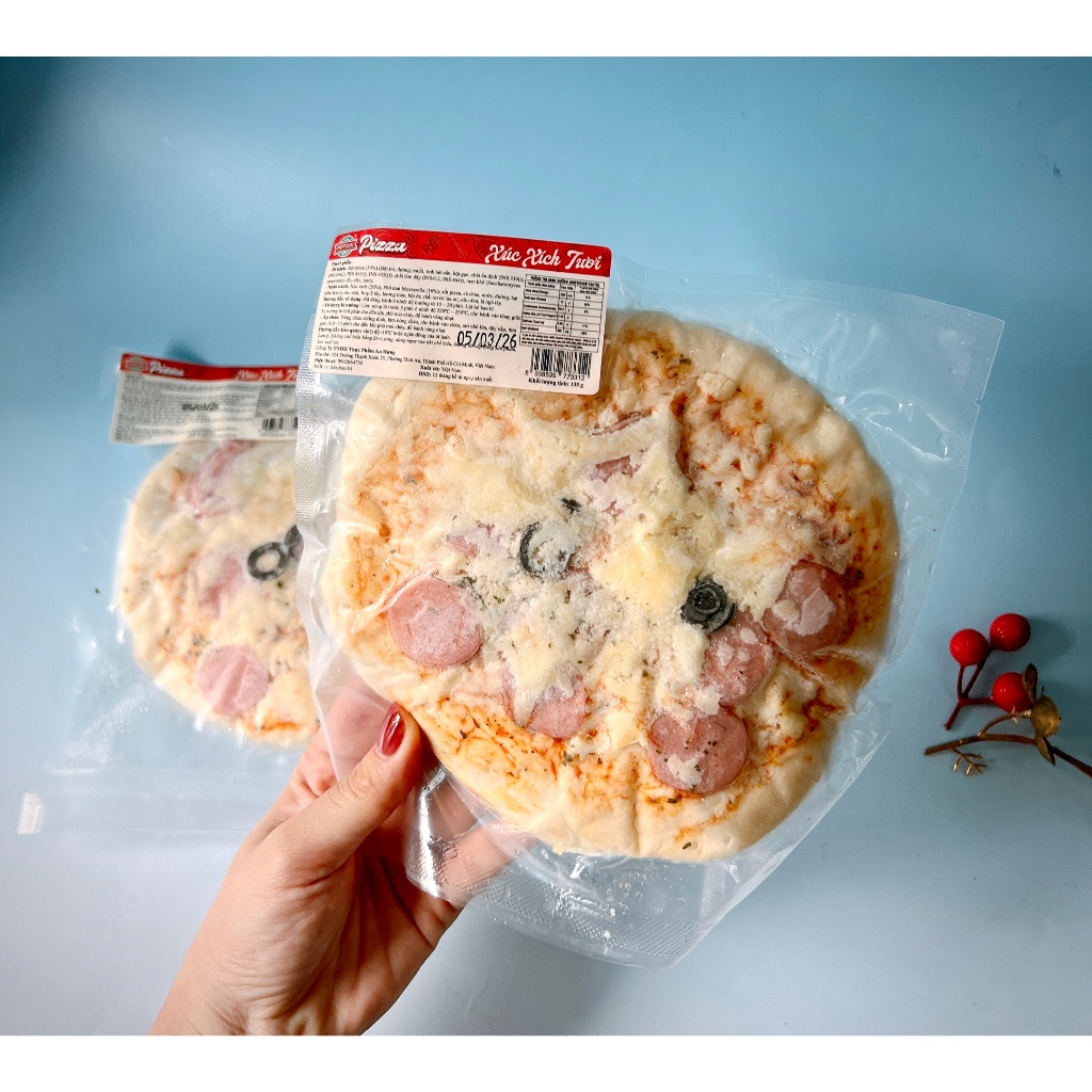 Pizza Xúc Xích Phô mai size 15cm ( chế biến sẵn, chưa nướng)