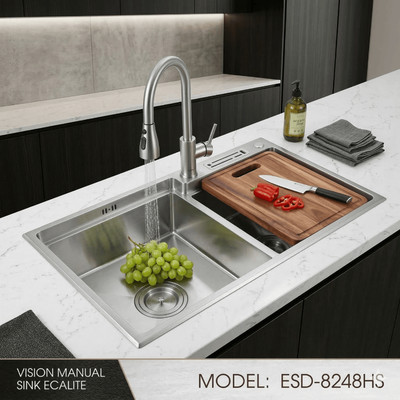 Chậu Rửa Chén Vision Manual Sink Ecalite ESD-8248HS - Ngang 82cm