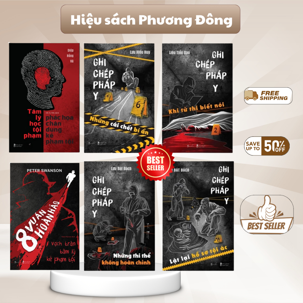 Sách - Combo 6 Cuốn : Ghi Chép Pháp Y (Tập 1+2+3+4) + 8 Vụ Án Hoàn Hảo + Tâm Lý Học Phác Hoạ - Phác 
