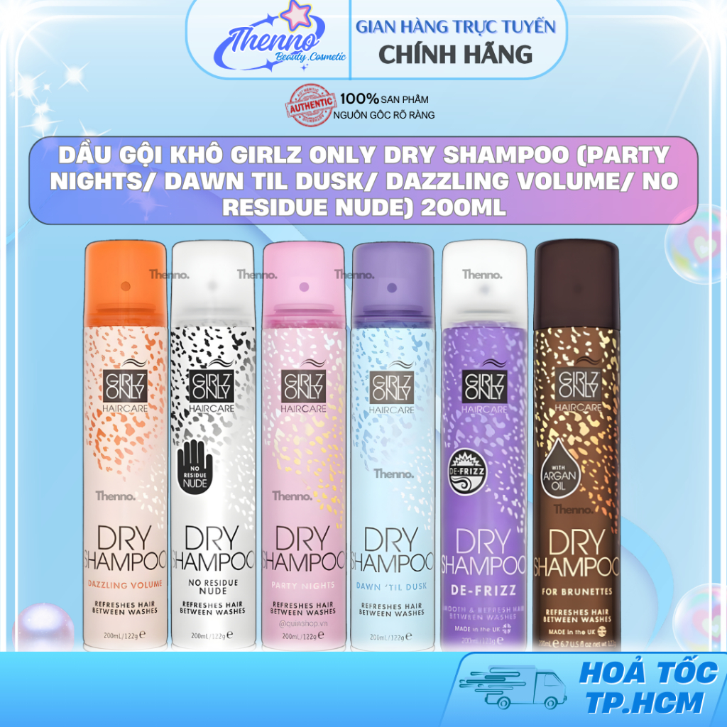 Dầu Gội Khô Girlz Only Dry Shampoo (Party Nights/ Dawn Til Dusk/ Dazzling Volume/ No Residue Nude) 2