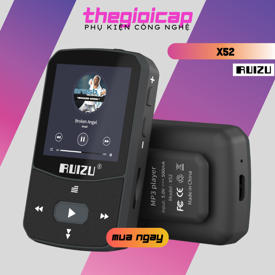 Máy Nghe Nhạc MP3 Bluetooth Ruizu X52 Bộ Nhớ Trong 8GB - Hàng Chính Hãng