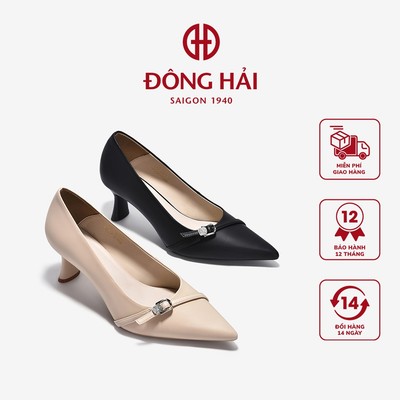 Giày Cao Gót Đông Hải Mũi Nhọn Khóa Đính Đá - G5845