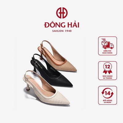 Giày Slingback Hở Gót Đông Hải Quai Đan Phối Màu Công Sở Hiện Đại - G81T5