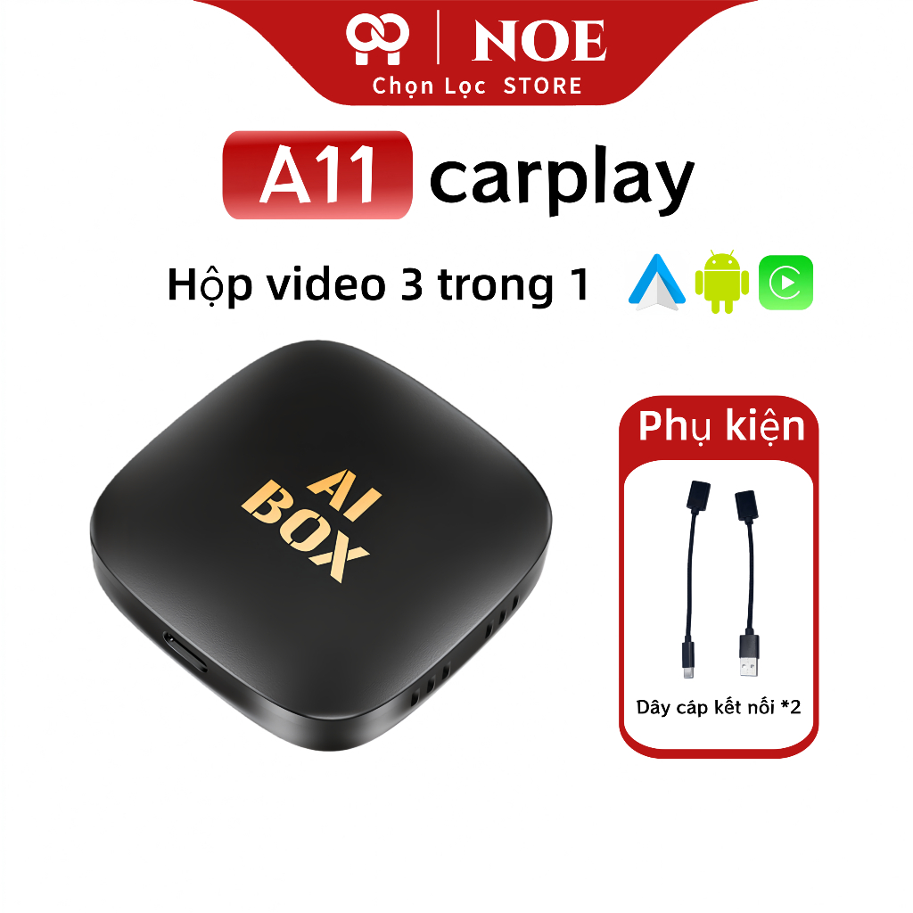 AI BOX A11 CarPlay：Cắm là chạy, CarPlay, Android Auto & Android 13, Xem Netflix & YouTube ngay trên 