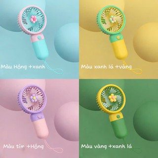 ( sỉ 25K) Mẫu mới 2026 quạt tích điện cầm tay mini có dây đeo tặng kèm đế mẫu mới mùa hè