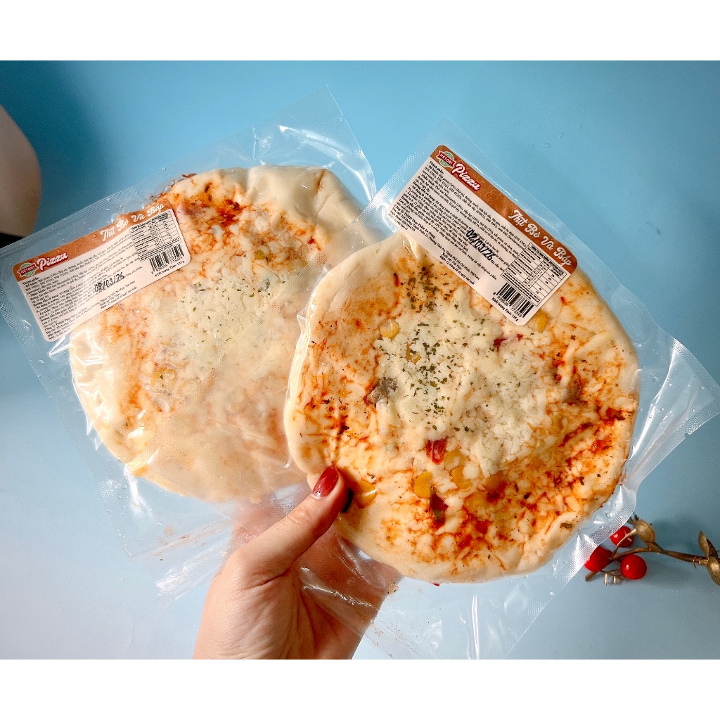 Bánh Pizza Thịt Bò + Bắp ( chế biến sẵn, chưa nướng, size 15cm)