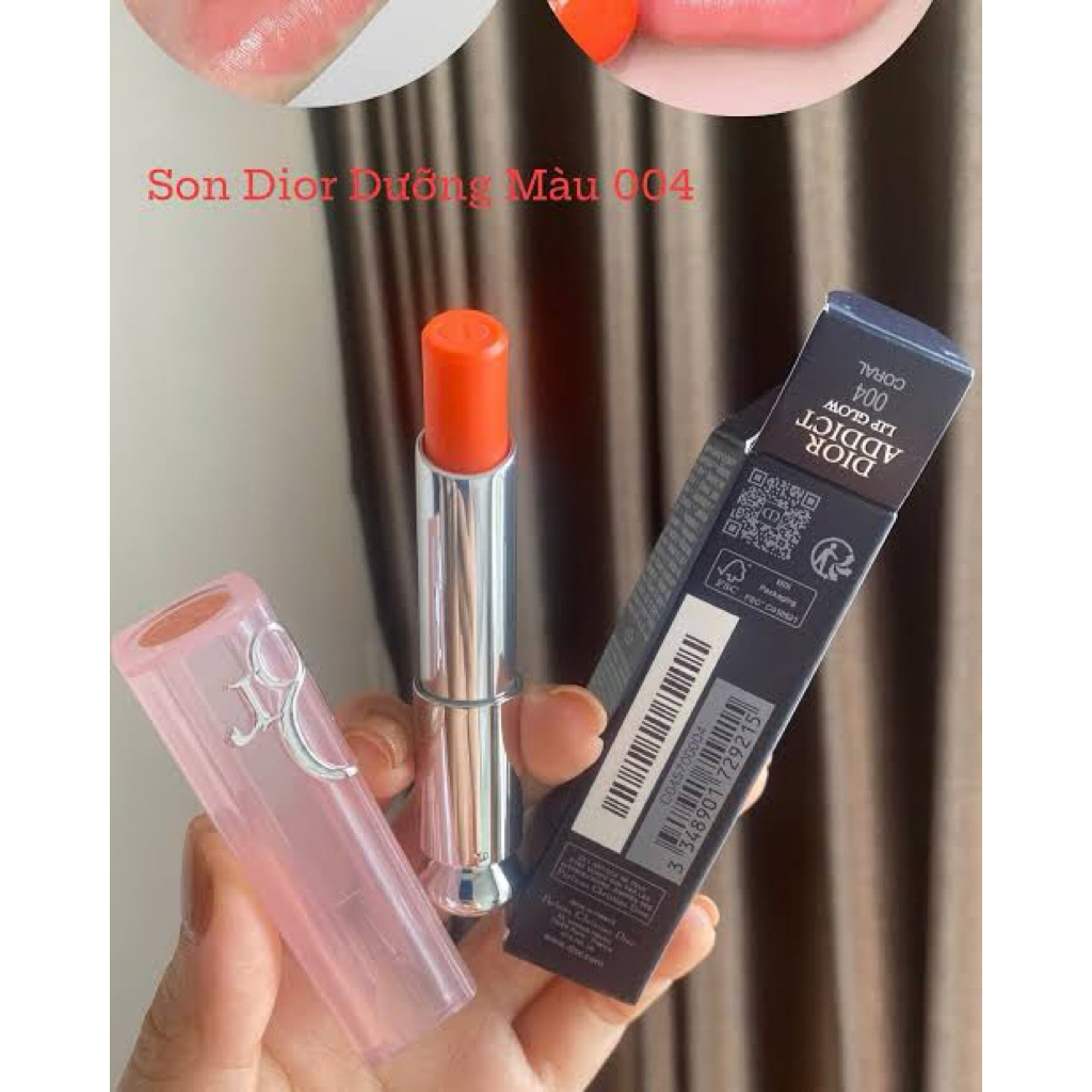 Son Dưỡng Môi DI❤️RAddict Lip Glow Tông 004 Coral màu cam san hô CHÍNH HÃNG PHÁP PARIS